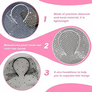 Набір з 2 Хелловін обручів на голову з сітчастою вуаллю synthetic.ua - Фото 1