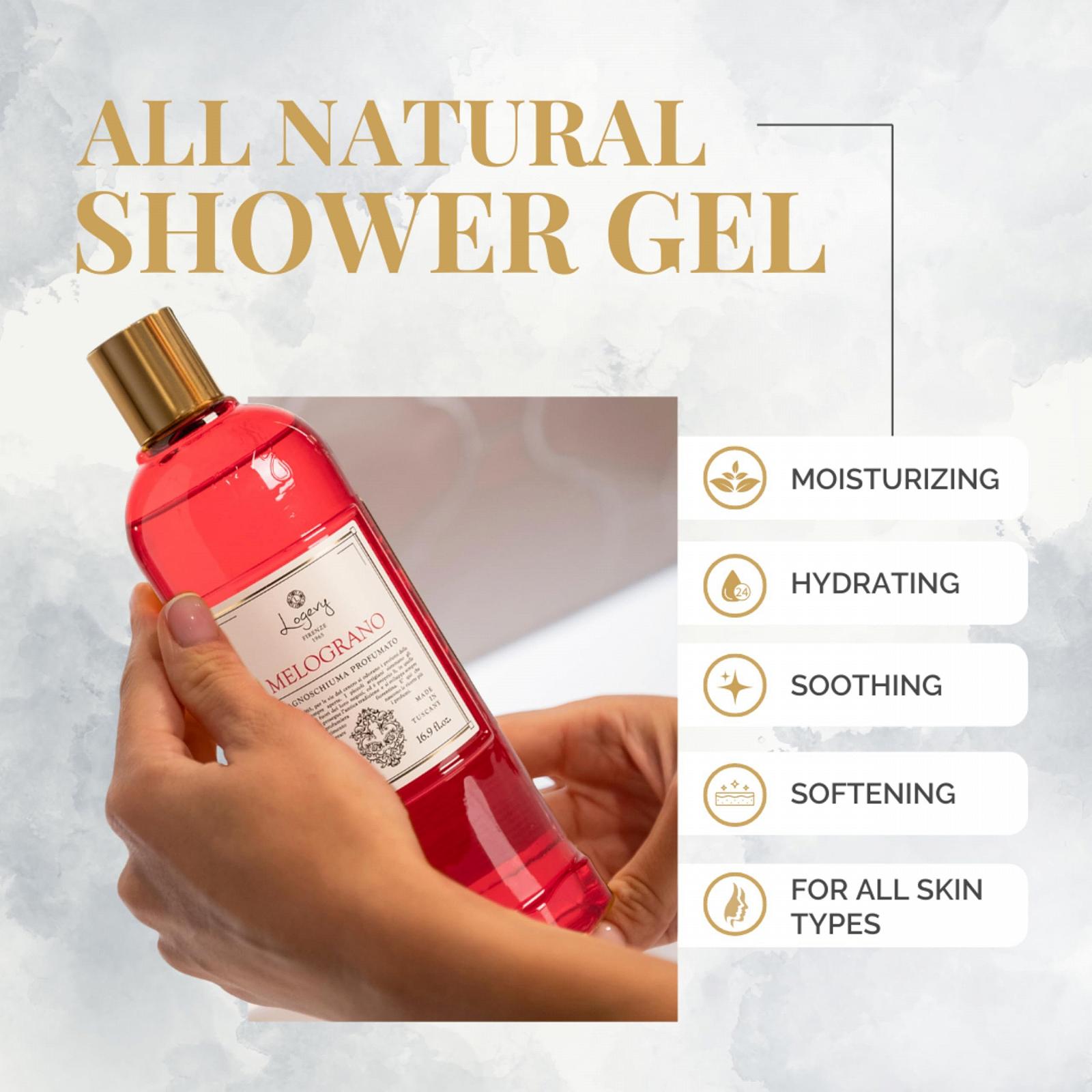 Гель для душа Logevy Pomegranate Nourishing Moisturising Soothing and Revitalising 500 мл, фото №5 Гель для душа Logevy Pomegranate Nourishing Moisturising Soothing and Revitalising 500 мл, фото №5