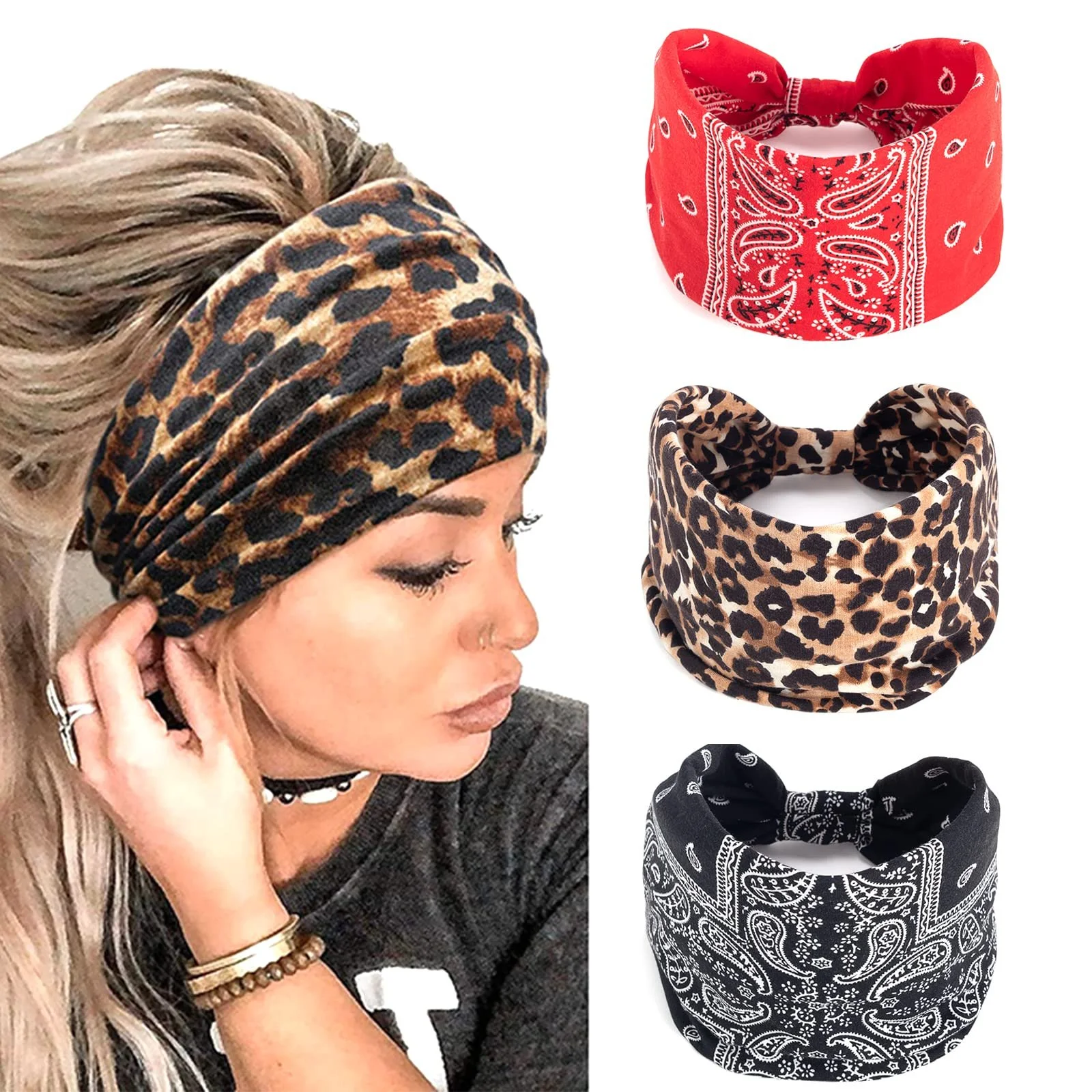 Пов'язка на голову жіноча широка в стилі бохо, фото №1 Пов'язка на голову жіноча широка в стилі бохо, фото №1
