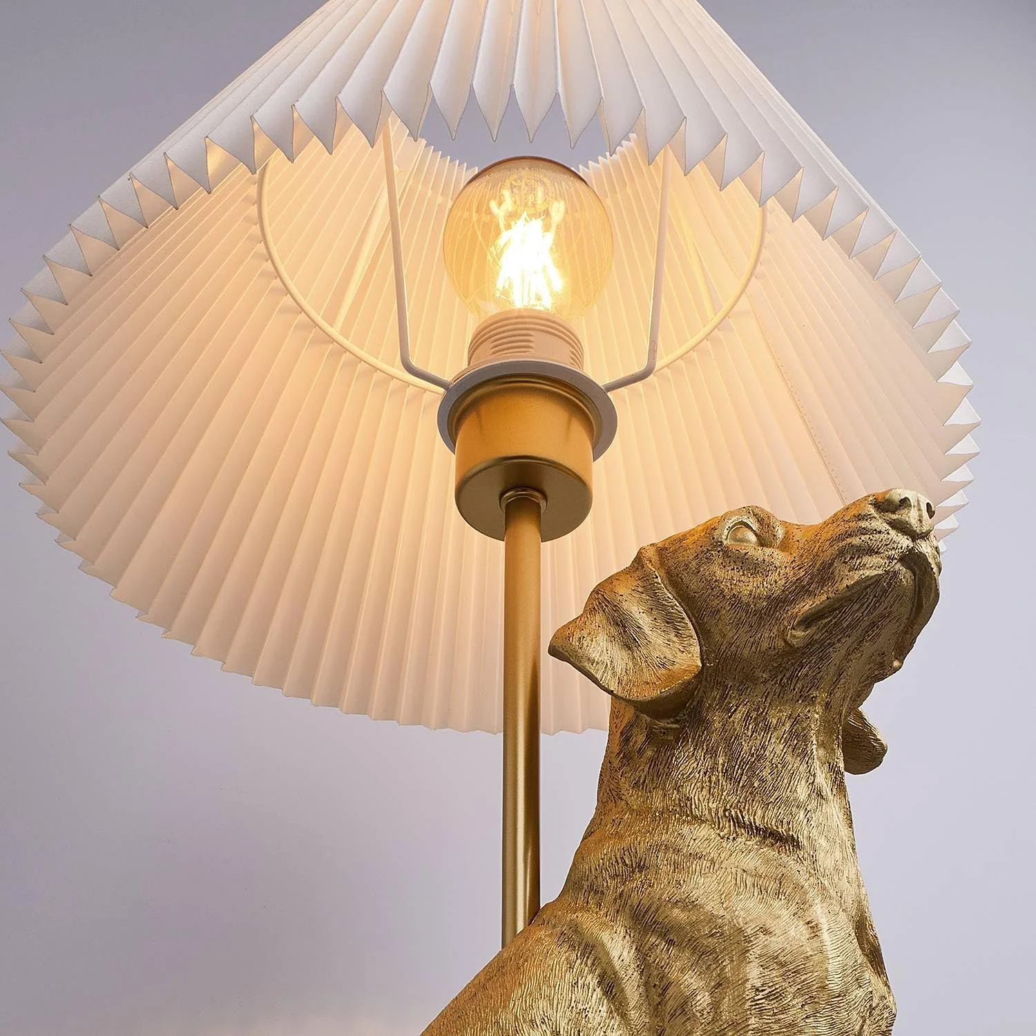 Настільна лампа BUTLERS EL Bello Пес Золотистий/Білий, фото №7