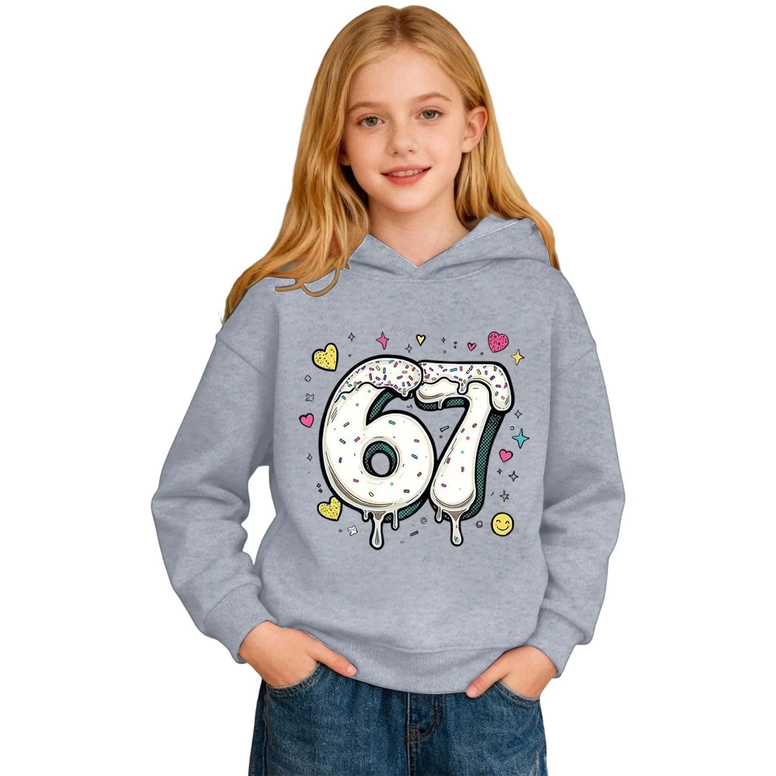 Толстовка Детская с Капюшоном Худи для Девочек и Мальчиков Флисовая Теплая Дышащая Повседневная Модная Длиннорукавная, фото №3