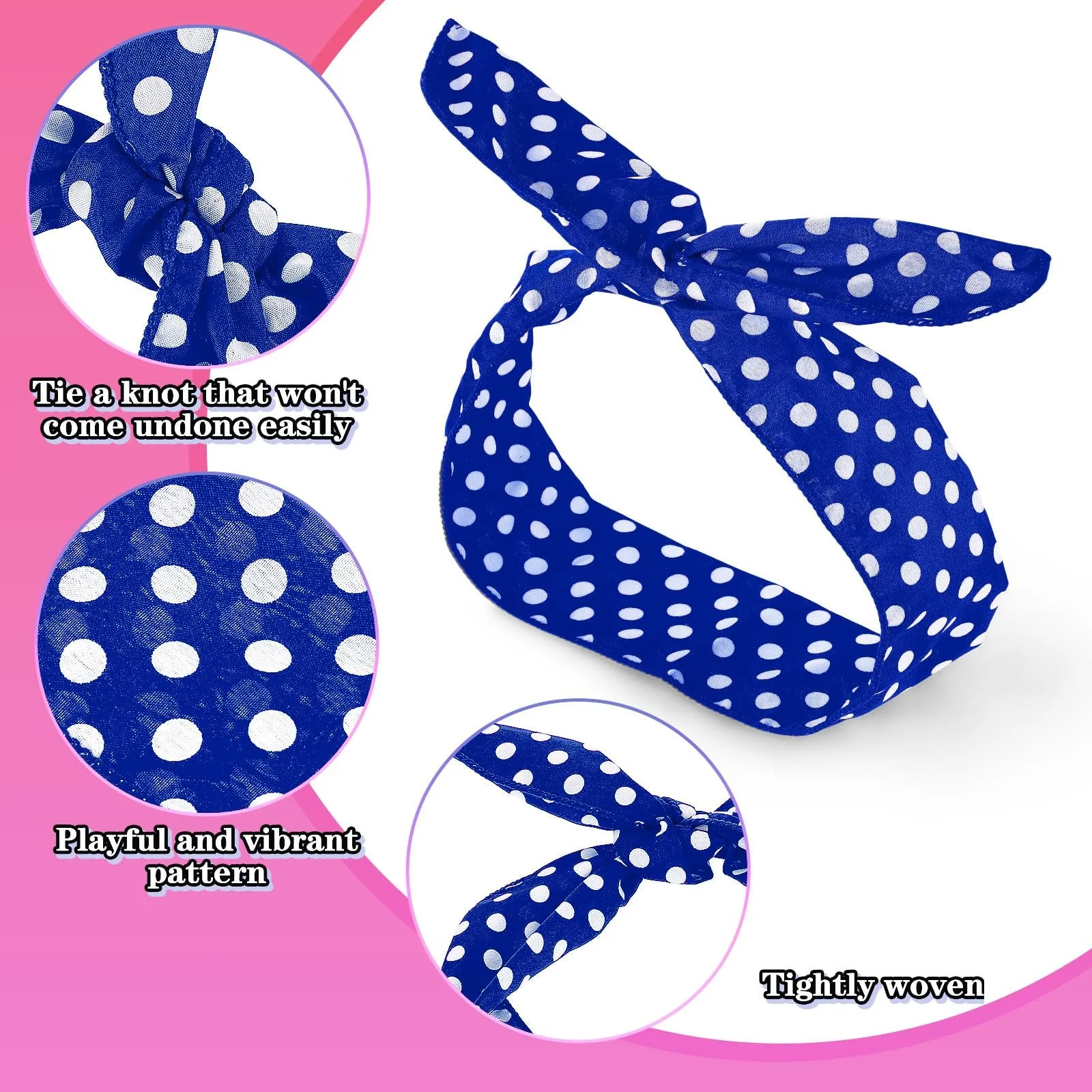 Повязка на голову в горошек, фото №3