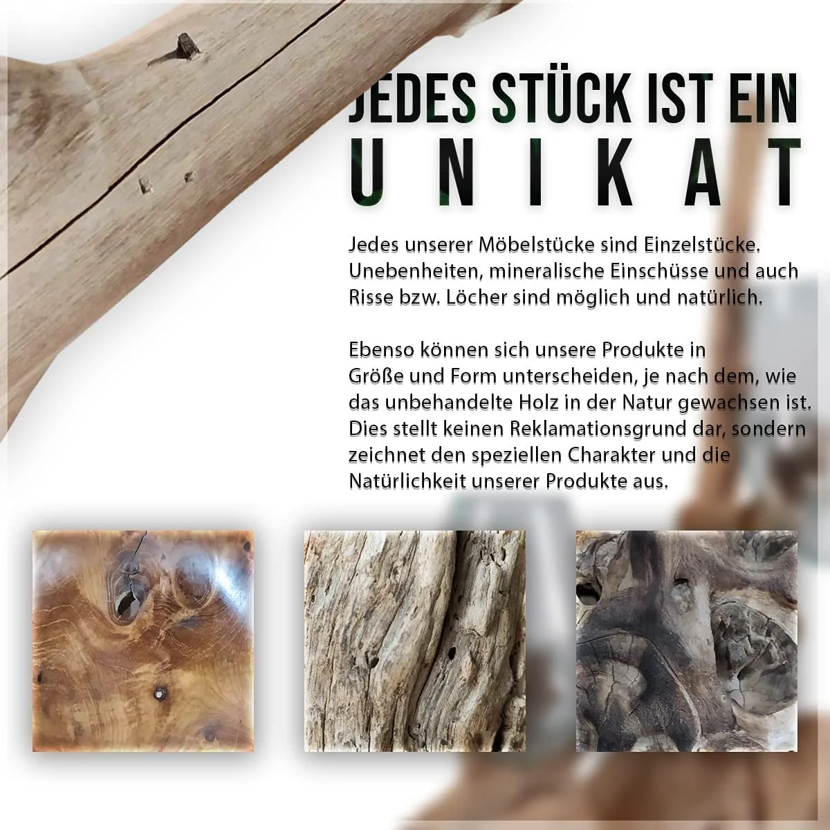 Настільна лампа IMAGO Driftwood Bleached Liana 15 x 15 x 39 см Натуральний, фото №3