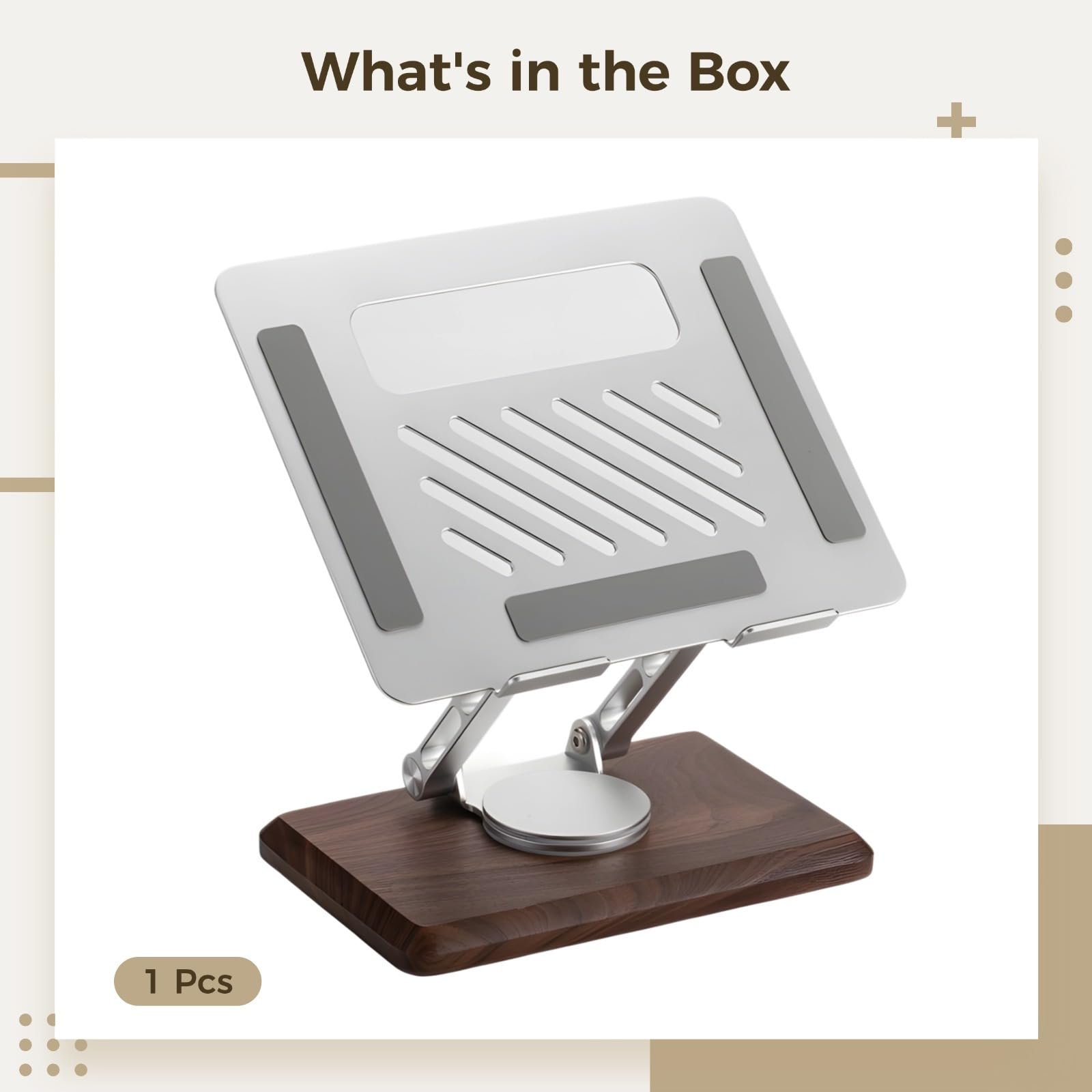 Регулируемая по высоте подставка для ноутбука с вращением на 360, фото №4