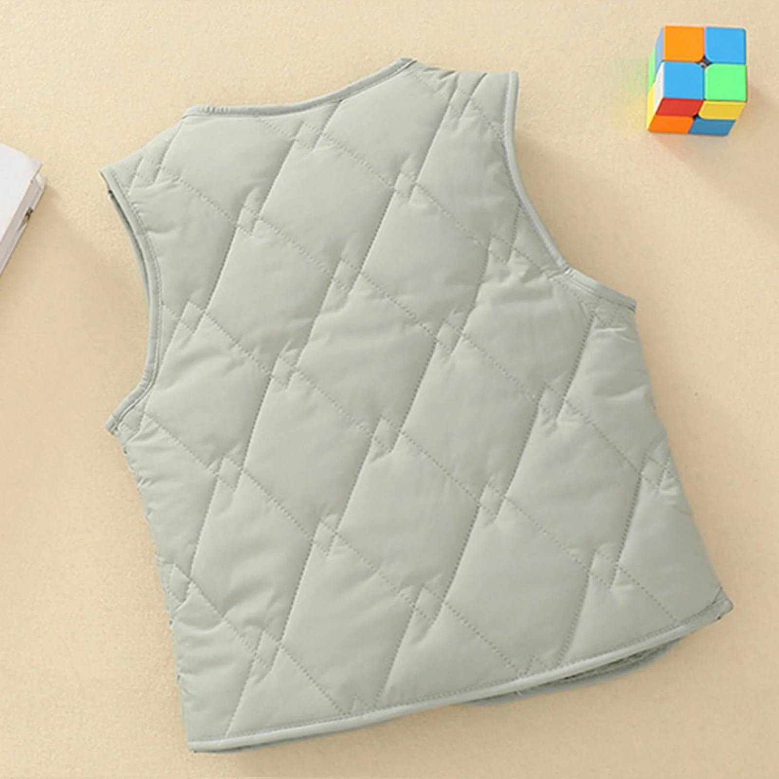 Жилет стьобаний дитячий однотонний, фото №5