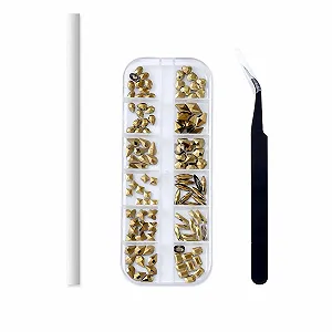 Набір Інструменти для нігтів з золотими стразами - Фото 1