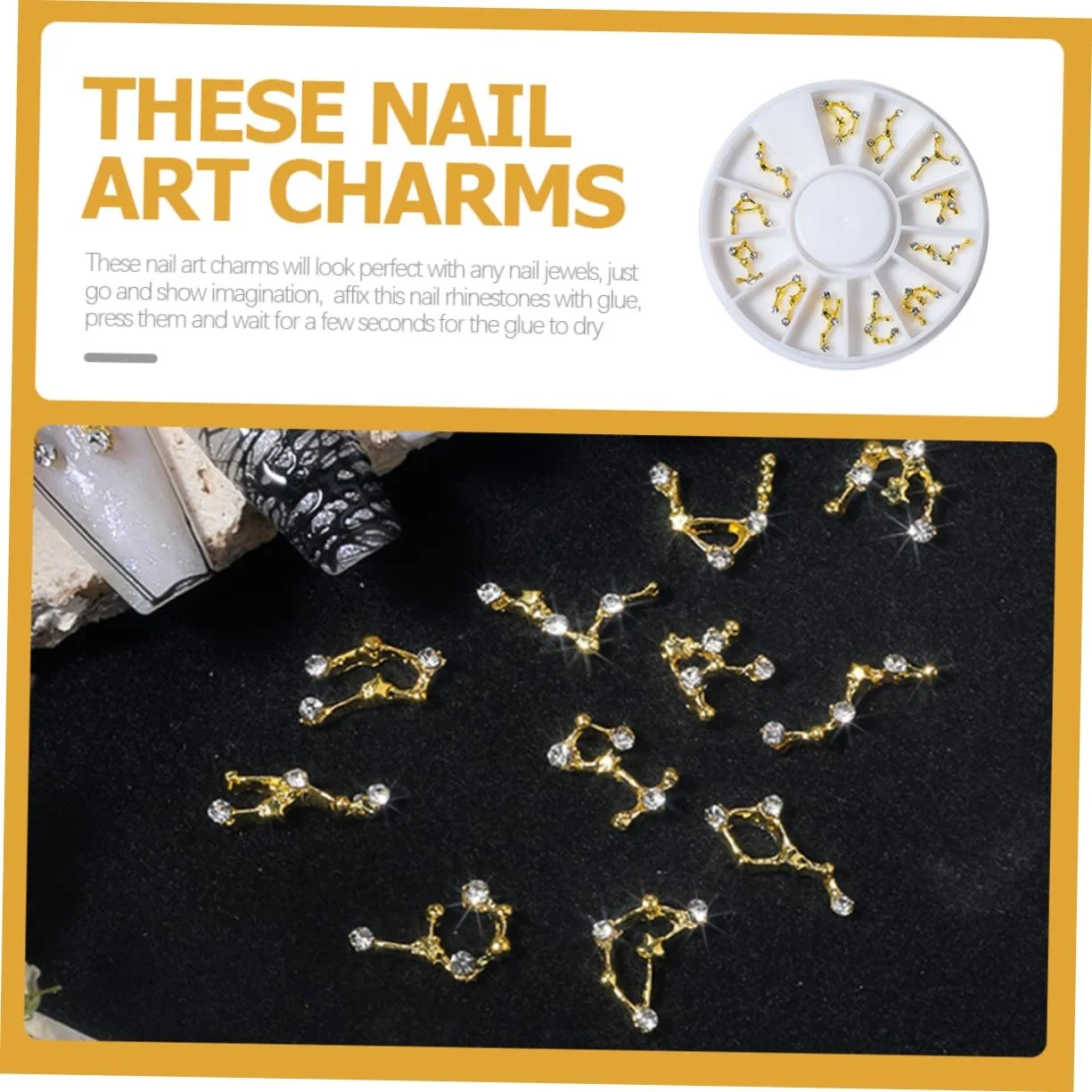 Наклейки Знаки Зодіаку Housoutil 3D для нігтів, фото №2