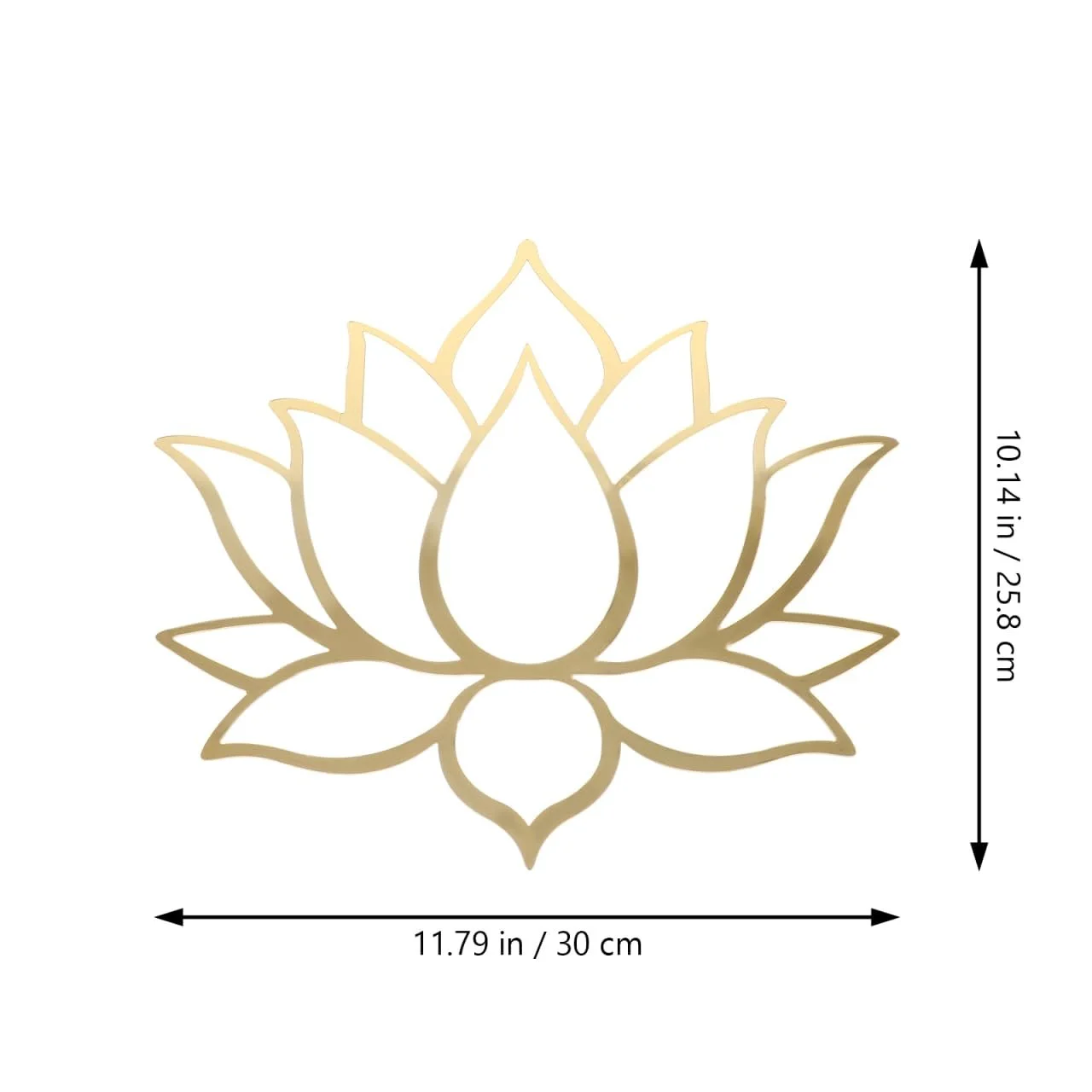 Наклейки на стіну OSALADI Lotus Flower 3 шт. дзеркальні акрилові Золотистий, фото №2