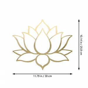 Наклейки на стіну OSALADI Lotus Flower 3 шт. дзеркальні акрилові Золотистий synthetic.ua - Фото 1