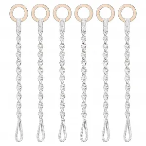 Удлинители для подвесов для растений 6 штук макраме плетеные ручной работы с деревянным кольцом - Фото 1