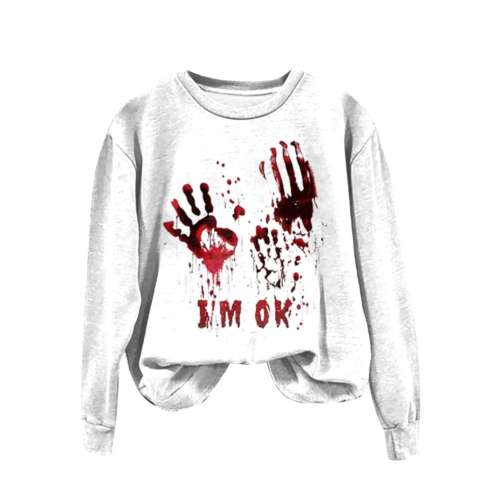 Женский костюм на Хэллоуин, свитшот с саркастическим юмором на Хэллоуин, пуловер с мягким принтом, женский свитшот, трико, длинный рукав, фото №1