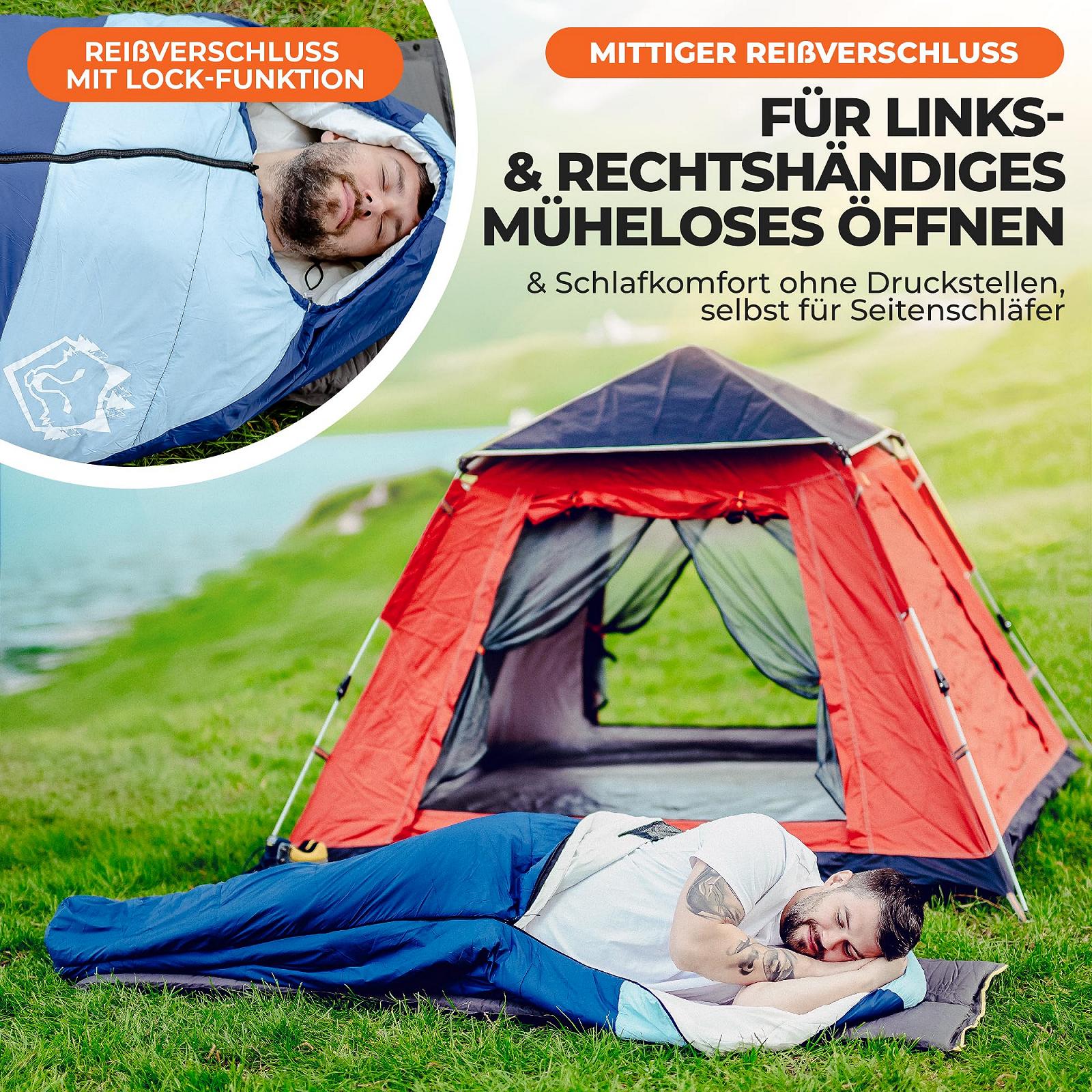 Спальный мешок FARKAS Outdoor 3 Сезона для взрослых [Высокий комфорт сна] Водонепроницаемый Ультралегкий Компактный Размер Мумия, фото №3