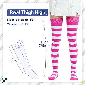 Женские носки DRESHOW, очень длинные, выше колена, полосатые, высокие гольфы synthetic.ua - Фото 1