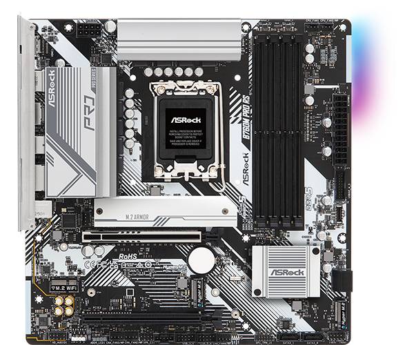 Материнська плата ASRock B760M PRO RS (1700/B760, 4*DDR5, 2xPCIex16 4xSATAІІІ 3xM.2, 2.5GLan, 7.1ch, mATX, фото №2 Материнська плата ASRock B760M PRO RS (1700/B760, 4*DDR5, 2xPCIex16 4xSATAІІІ 3xM.2, 2.5GLan, 7.1ch, mATX, фото №2