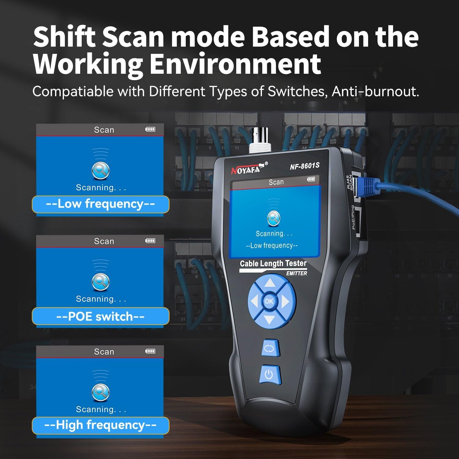 Тестер мережевого кабелю NOYAFA TDR NF-8601S, фото №3 Тестер мережевого кабелю NOYAFA TDR NF-8601S, фото №3