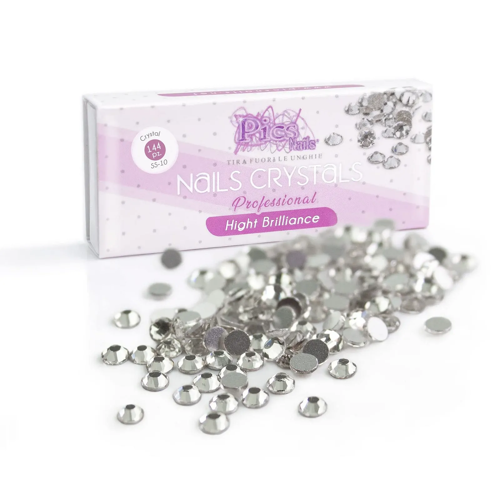 Блестки для ногтей для дизайна и украшения ногтей SS-10 (2.7 мм) 144 кристалла для ногтей профессионального качества, кристаллы с высокой яркостью, фото №1