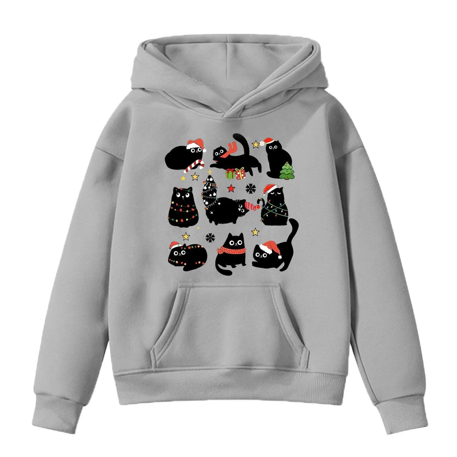 Толстовка для дівчат з капюшоном з принтом з довгими рукавами, фото №2