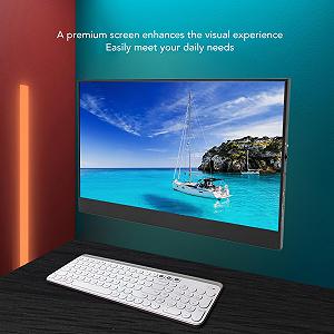 Монітор Goshyda Portable 15.6 дюймів 4K FHD USB-C HDMI Подорожній Монітор HDR IPS з двома стерео динаміками synthetic.ua - Фото 1