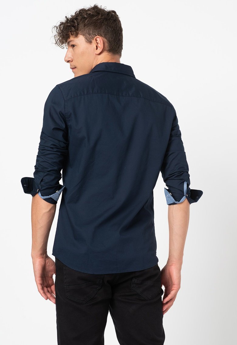 Рубашка Jack&Jones JJEPLAIN AOP L/S STS 12189770 Темно-синій XL, фото №2