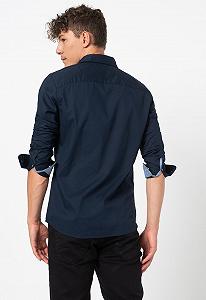 Рубашка Jack&Jones JJEPLAIN AOP L/S STS 12189770 Темно-синий M synthetic.ua - Фото 1