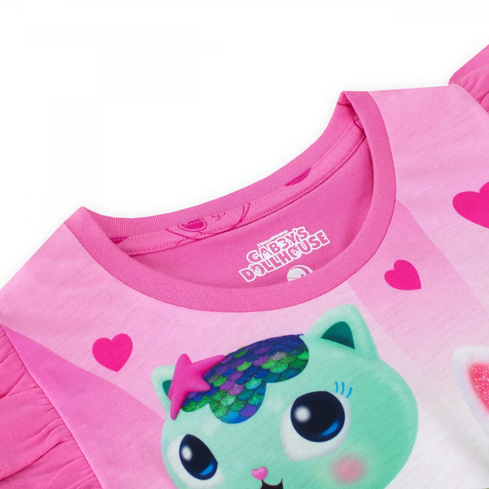 Піжама DreamWorks Gabby's Dollhouse для дівчат, шорти, оборки на плечах, фото №4 Піжама DreamWorks Gabby's Dollhouse для дівчат, шорти, оборки на плечах, фото №4