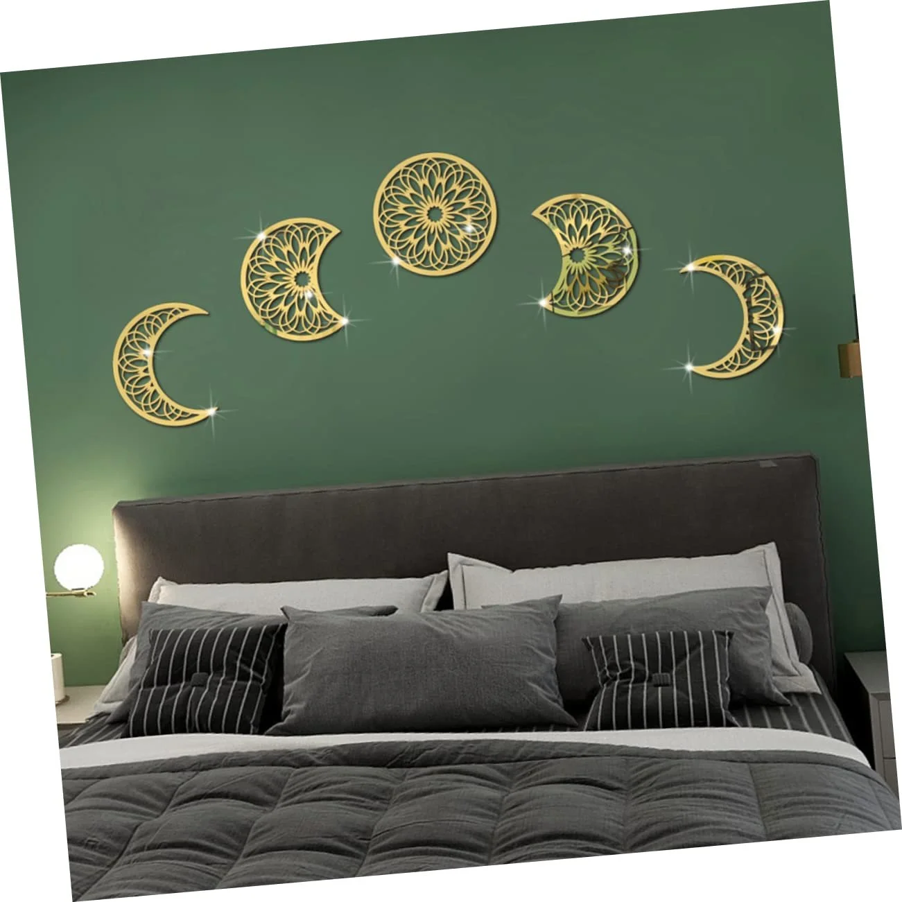 Наклейка Zerodeko 3D Moon Phase Зеркальная самоклеящаяся для спальни и офиса, фото №6