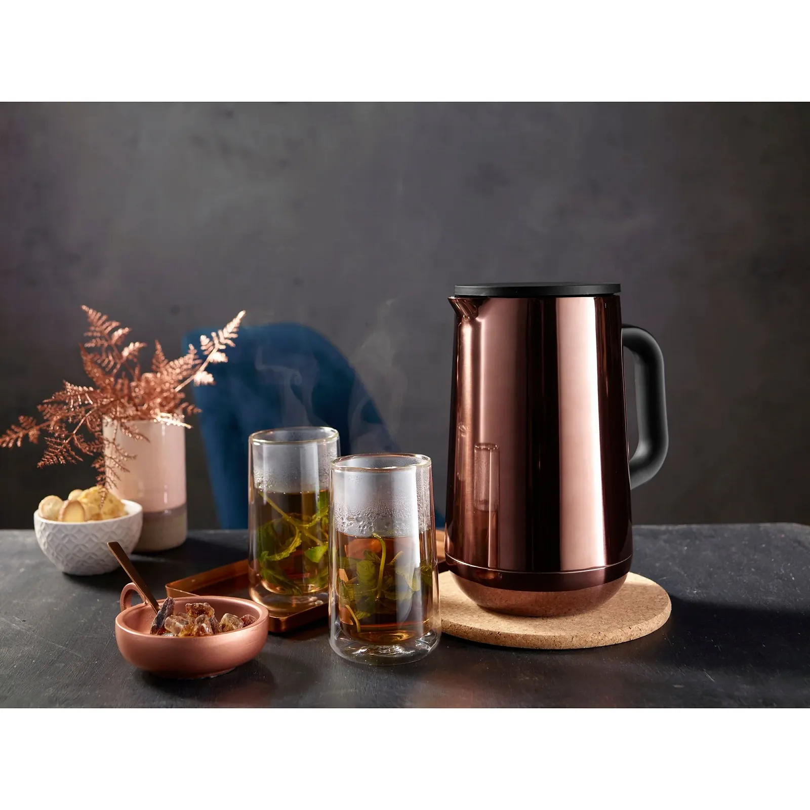 Термос WMF Impulse 1 литр для чая или кофе Press Lock Vintage Copper, фото №8