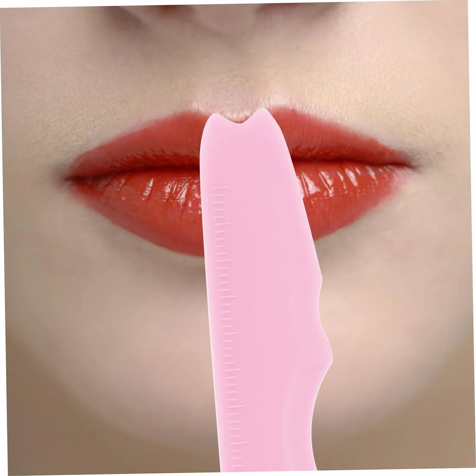 Набір інструментів для макіяжу: лінійка, стрічка для котячих очей, трафарет, рожевий, фото №2