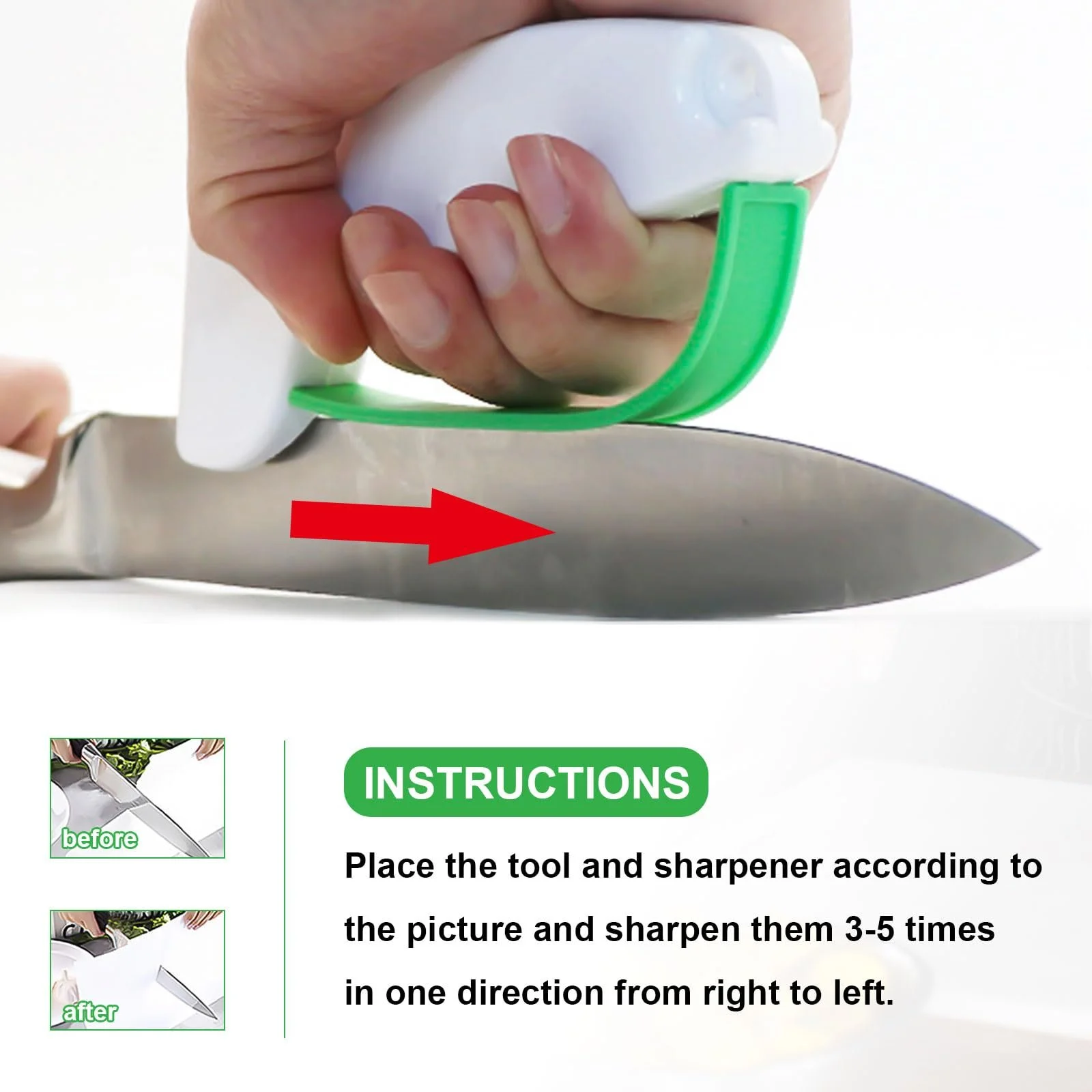 Набір точилок для ножів 2 шт. ручні з захистом пальців, фото №5