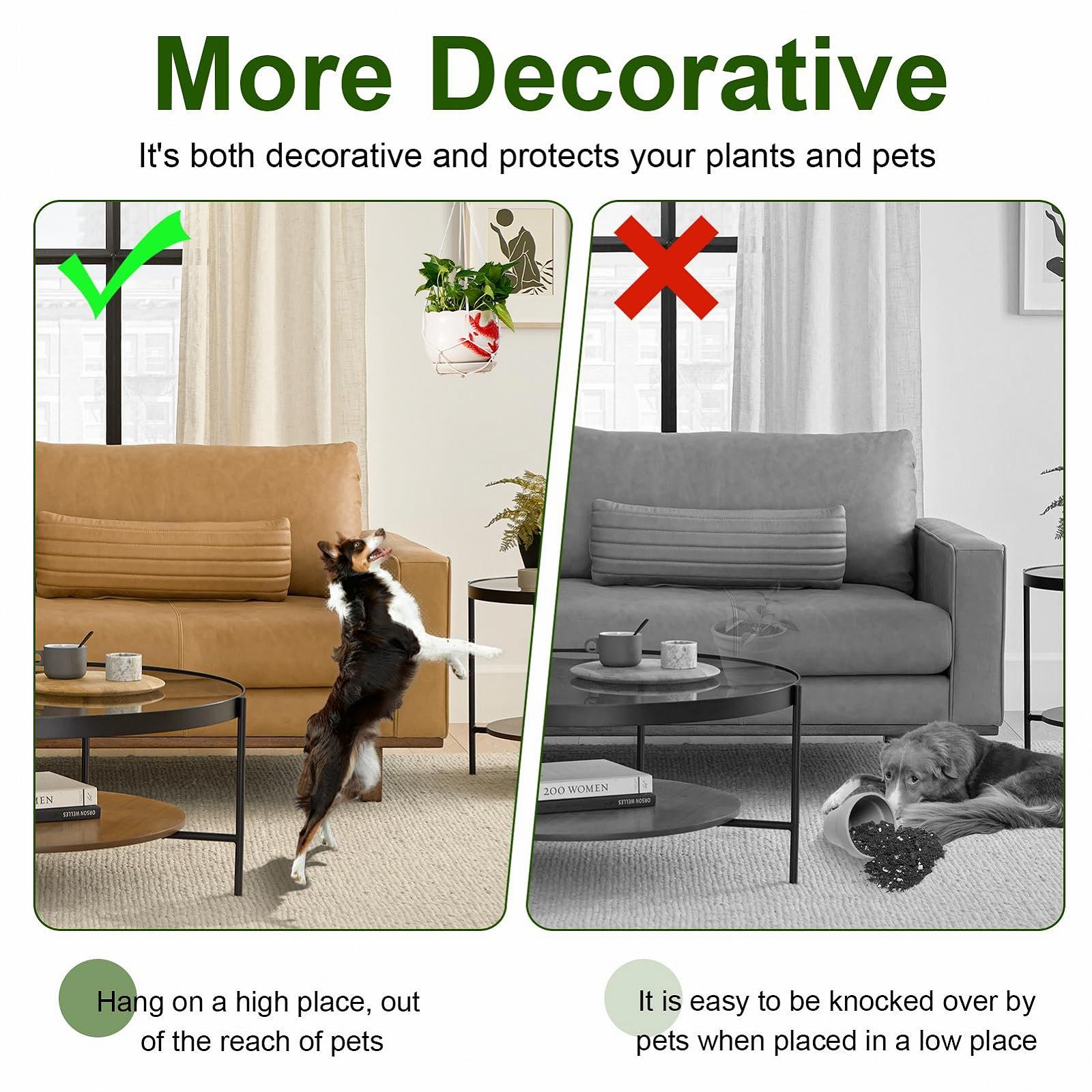 Підвісні кошики макраме 2 штуки, для рослин, 55 см, декор бохо, фото №6 Підвісні кошики макраме 2 штуки, для рослин, 55 см, декор бохо, фото №6