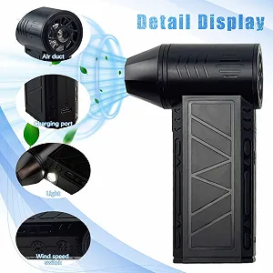 Електрична повітродувка Стиснене повітря 130000 RPM 3 швидкості з щіткою та ліхтариком synthetic.ua - Фото 1