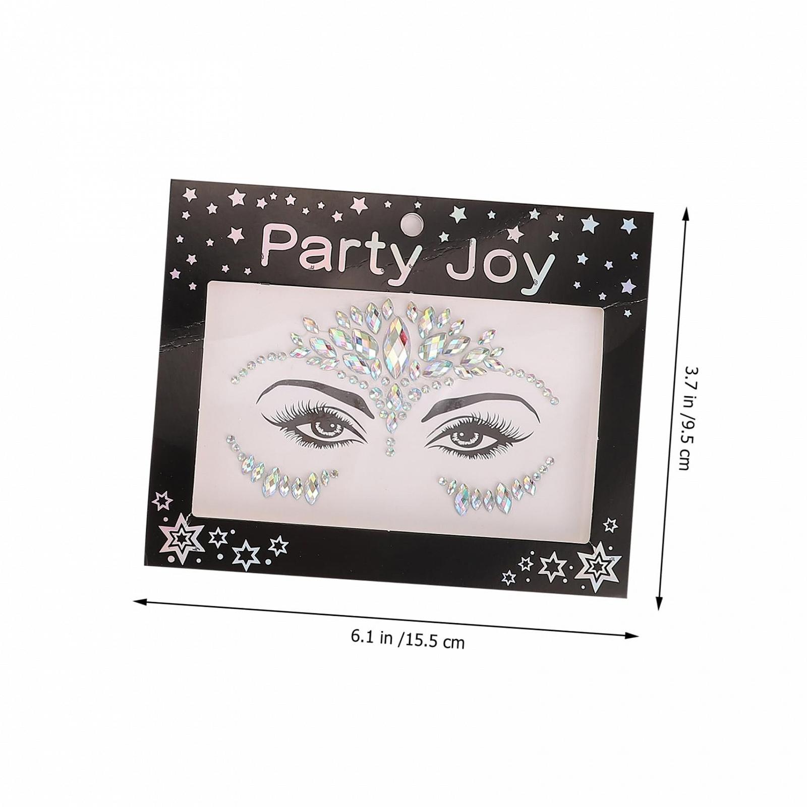 Стразы Beavorty для лица, 4 листа, акрил, наклейки для вечеринок и фестивалей, фото №4