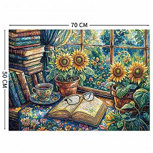 Пазл Sunflower Desk 1000 елементів 70 x 50 см для дорослих та дітей synthetic.ua - Фото 1