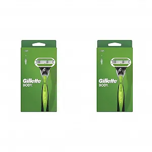 Бритва для тела Gillette Body Razor + 1 лезвие 3 лезвия Green (упаковка из 2 шт.) - Фото 1