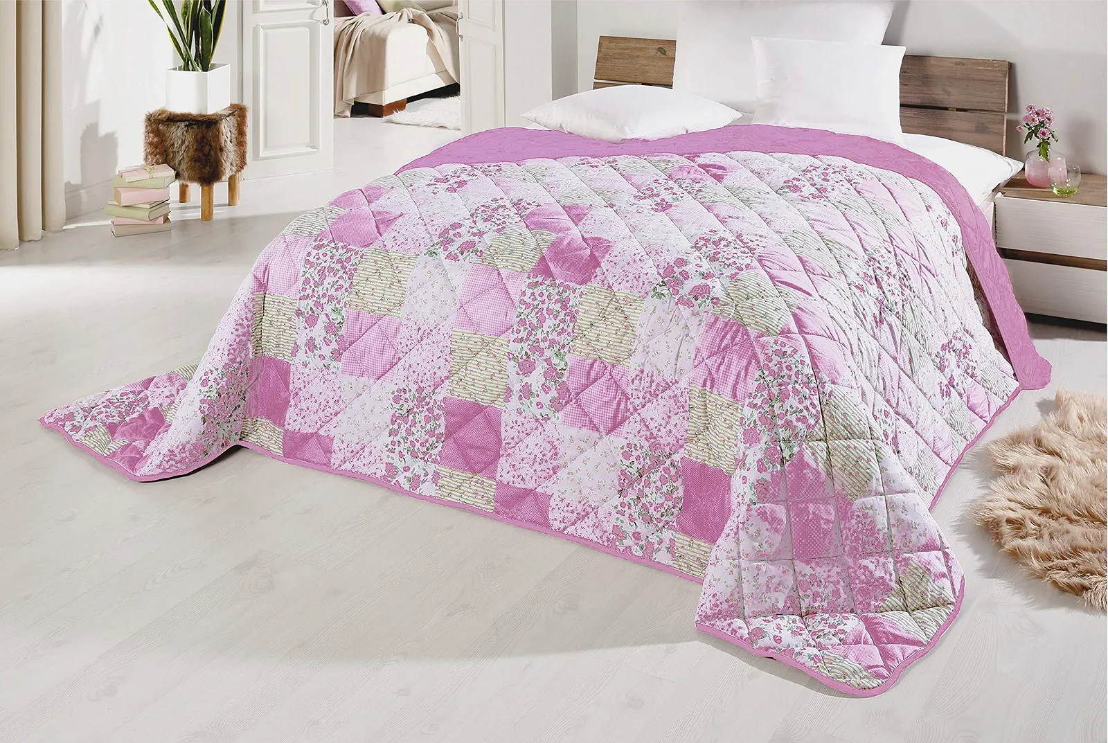 Покрывало MB Warenhandel24 XXL Универсальный Плед 220 x 240 см Пэчворк Кантри Хаус, фото №1