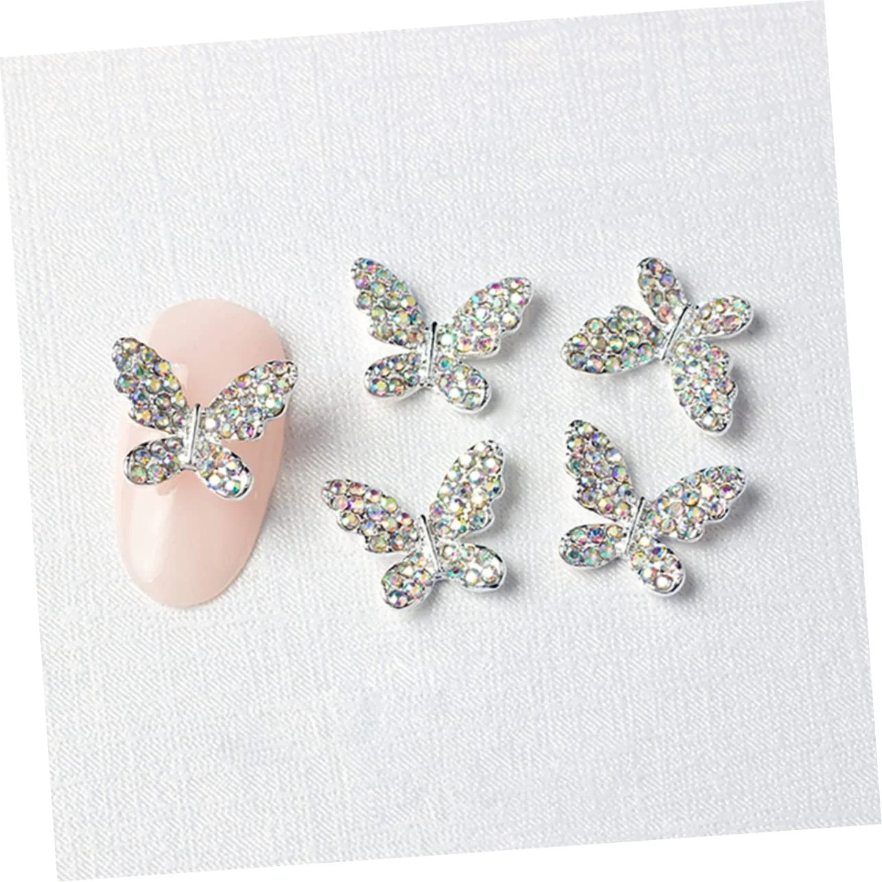 Украшение для ногтей FRCOLOR Набор 4 шт. Планета Бабочка 3D Самоцветы для маникюра 22 шт x 4, фото №6