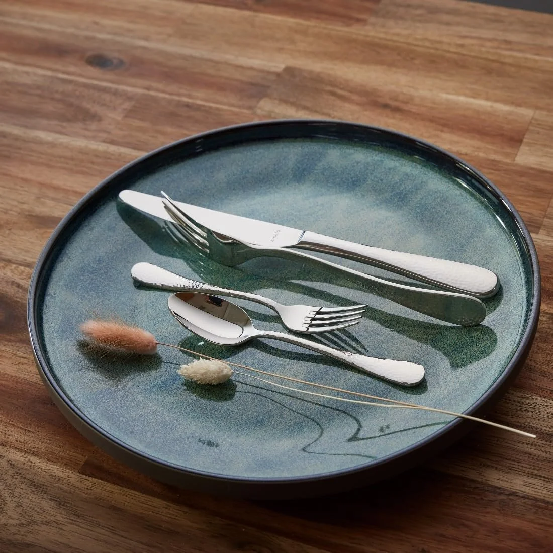 Набір столових приборів Amefa SIERRA на 6 персон, 24 предмети, нержавіюча сталь 18/10 з сатиновим покриттям, ковані ручки, можна мити в посудомийній машині, фото №4