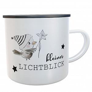 Эмалированная детская кружка Kilala Персонализированная Птица с вязаной шапкой (Птица в зимней шапке) - Фото 1