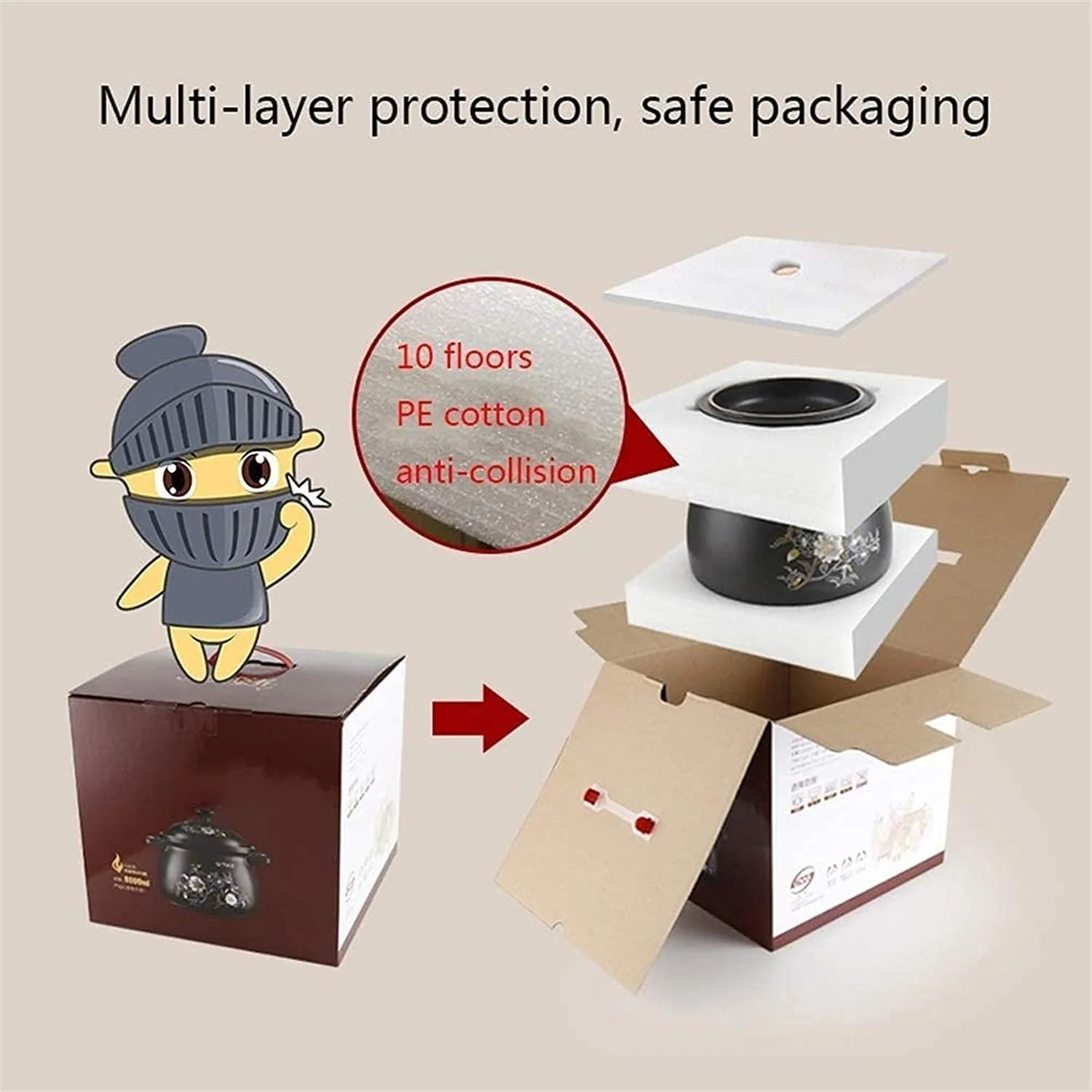 Кастрюля керамическая с крышкой термостойкая большой емкости для тушения, фото №6