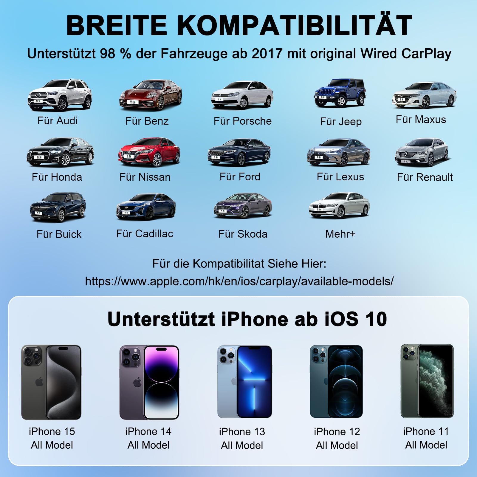 Беспроводной адаптер CarPlay PAUNEZUEL, беспроводной ключ CarPlay для iPhone, преобразует проводной CarPlay в беспроводной, совместим с iPhone iOS 10+ и автомобилями с проводным CarPlay, фото №4