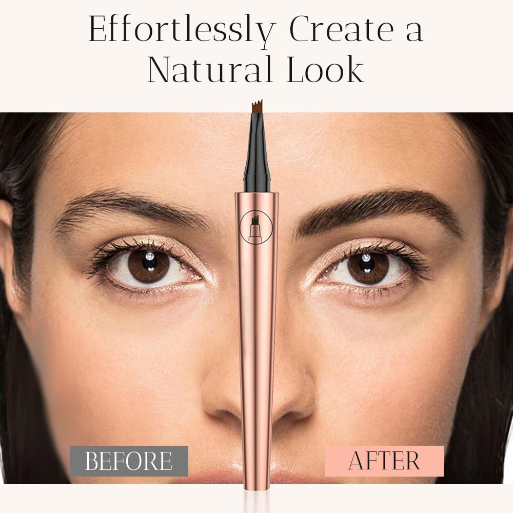 Карандаш для бровей 3D Waterproof Microblading 2 шт. 4 Fork Tips Tattoo Pen 3D Brow Pencil Micro Eyebrow Long-Lasting Waterproof (Коричневый), фото №2