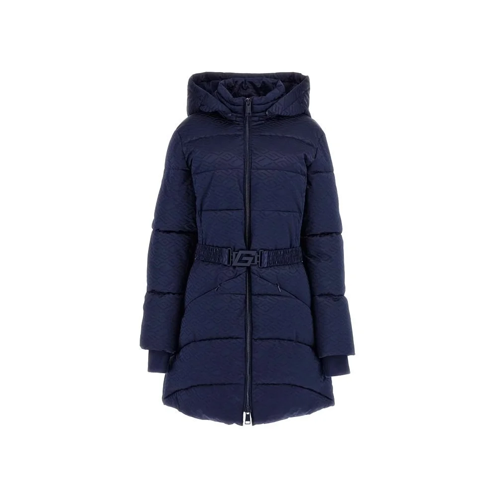 Пухова жіноча куртка з поясом Guess / S / Синя, фото №4