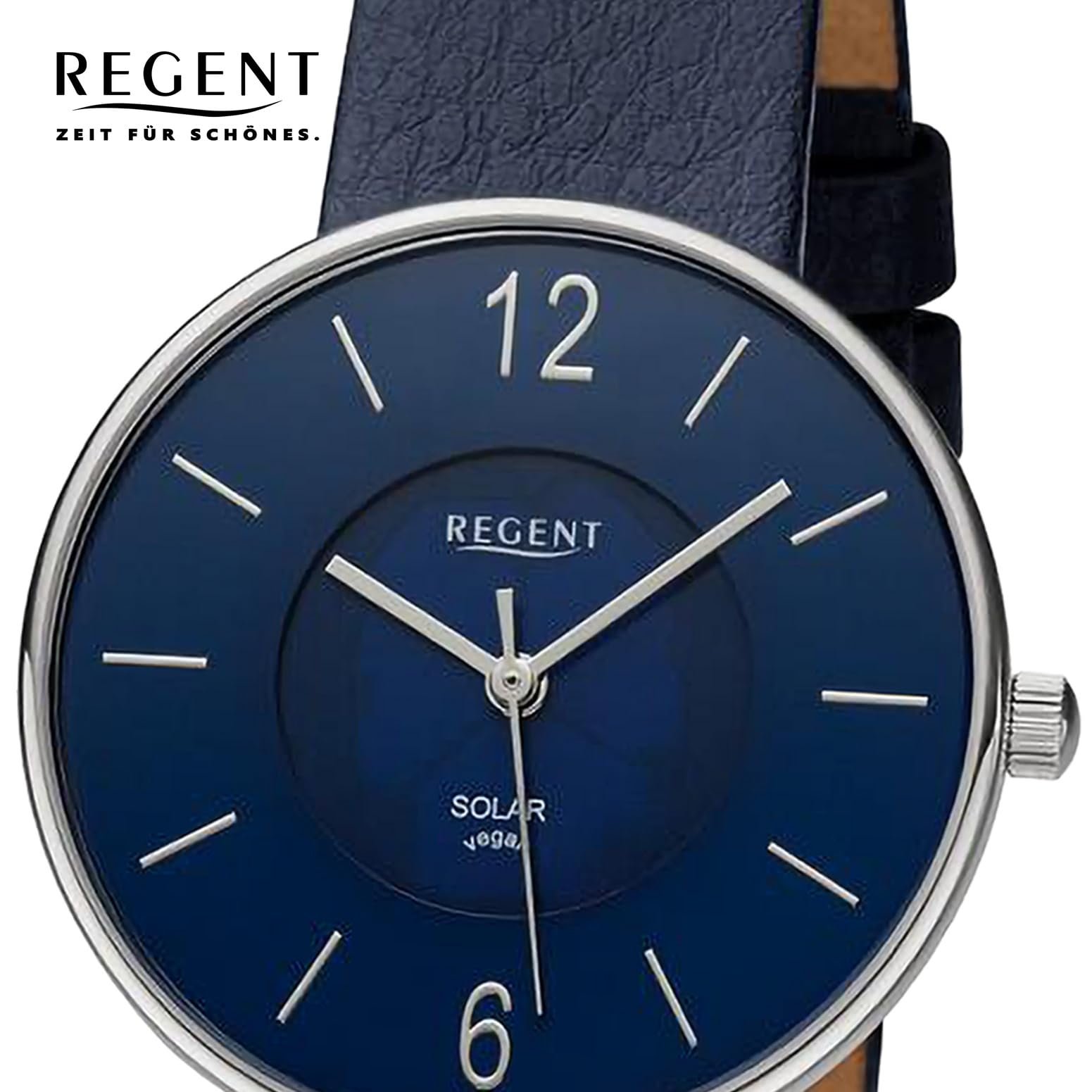 Часы женские Аналоговые REGENT Solar 32020783 Темно-синий, Серебристый, фото №2