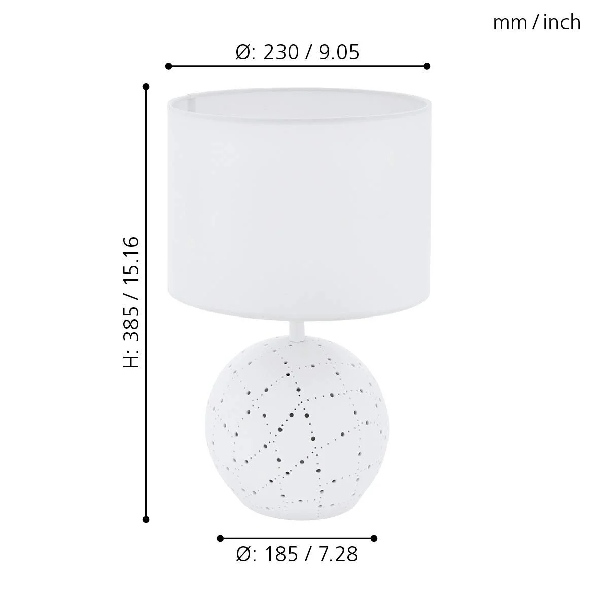 Настільна лампа EGLO Montalbano 2xE27 23 см Білий, фото №3