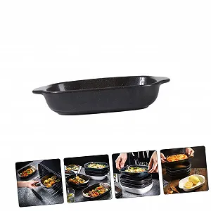 Форма для випічки GALPADA керамічна в японському стилі з двома ручками для мікрохвильової печі та духовки synthetic.ua - Фото 1