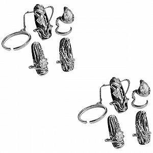 Кільця для нігтів Healeved, хрестики, кристали, регульовані, сплав - Фото 1