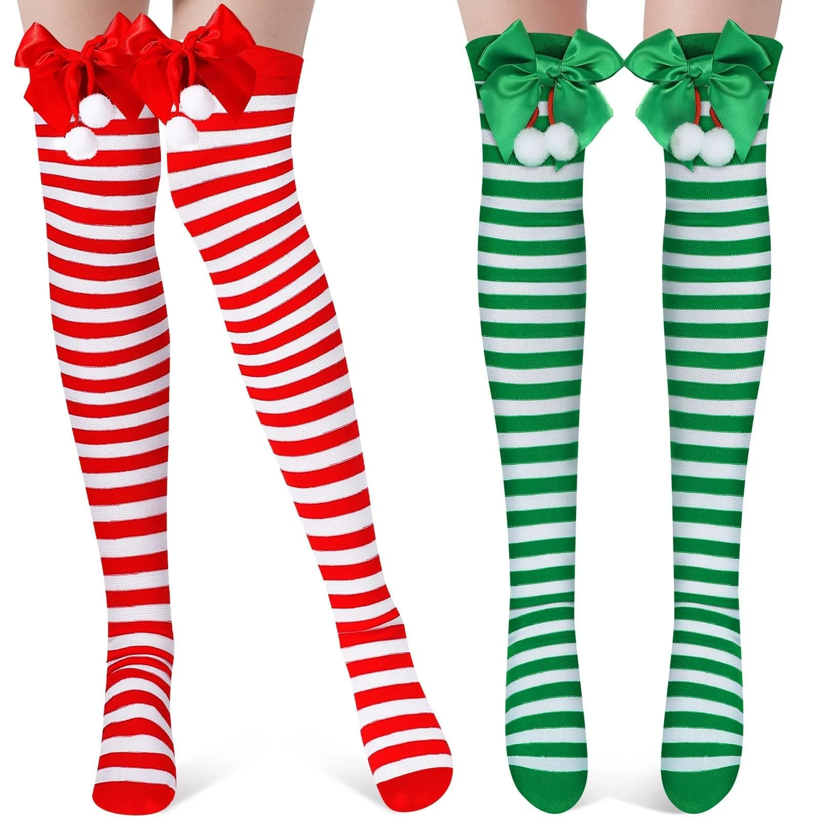 2 пари різдвяних гольфів до коліна, фото №1 2 пари різдвяних гольфів до коліна, фото №1