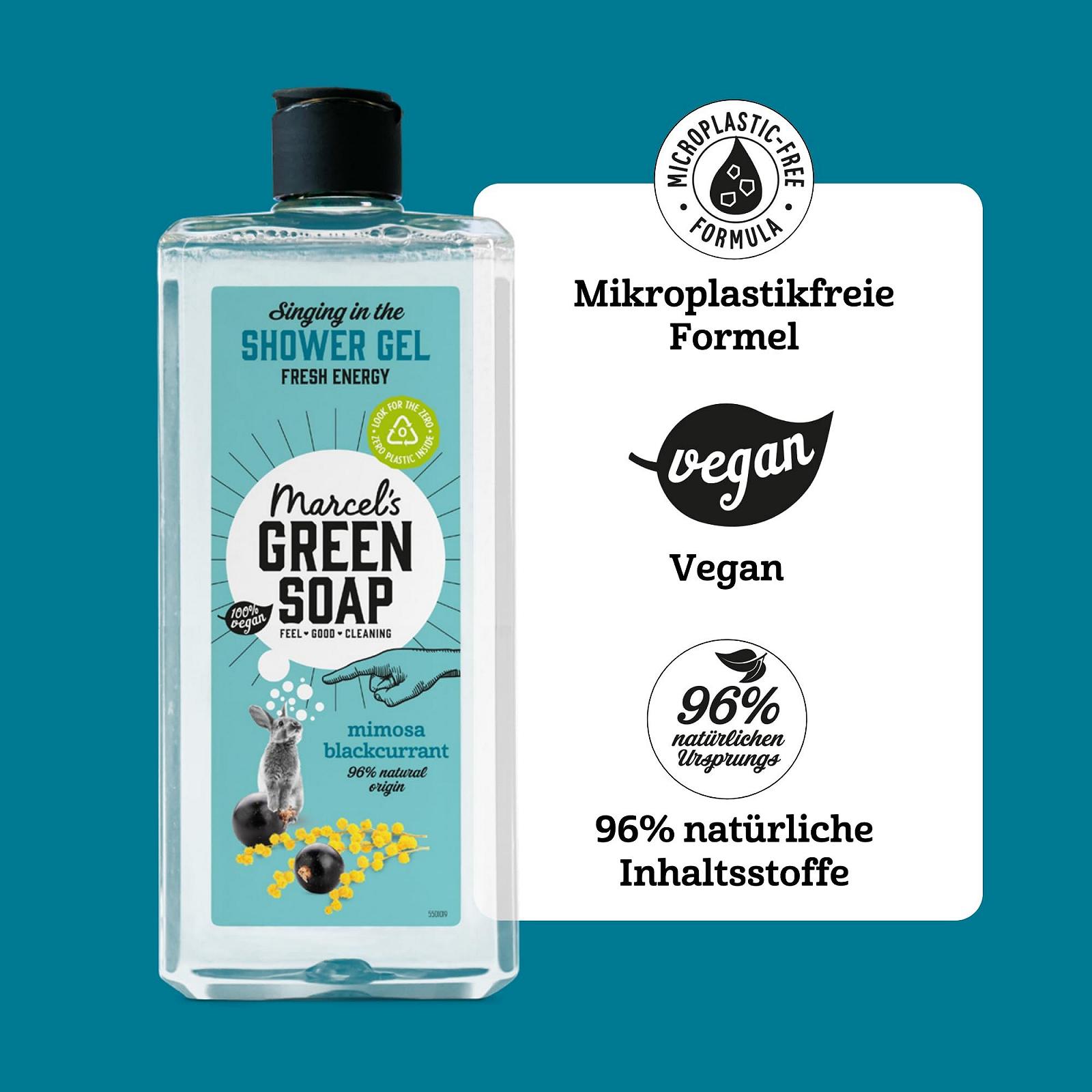 Гель для душа Marcel's Green Soap Mimosa & Blackcurrant 99% Biodegradable Vegan, фото №4 Гель для душа Marcel's Green Soap Mimosa & Blackcurrant 99% Biodegradable Vegan, фото №4