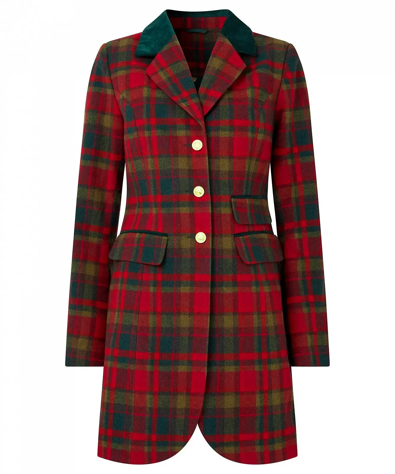 Пальто Joe Browns Довге в клітинку з велюровою обробкою, фото №2