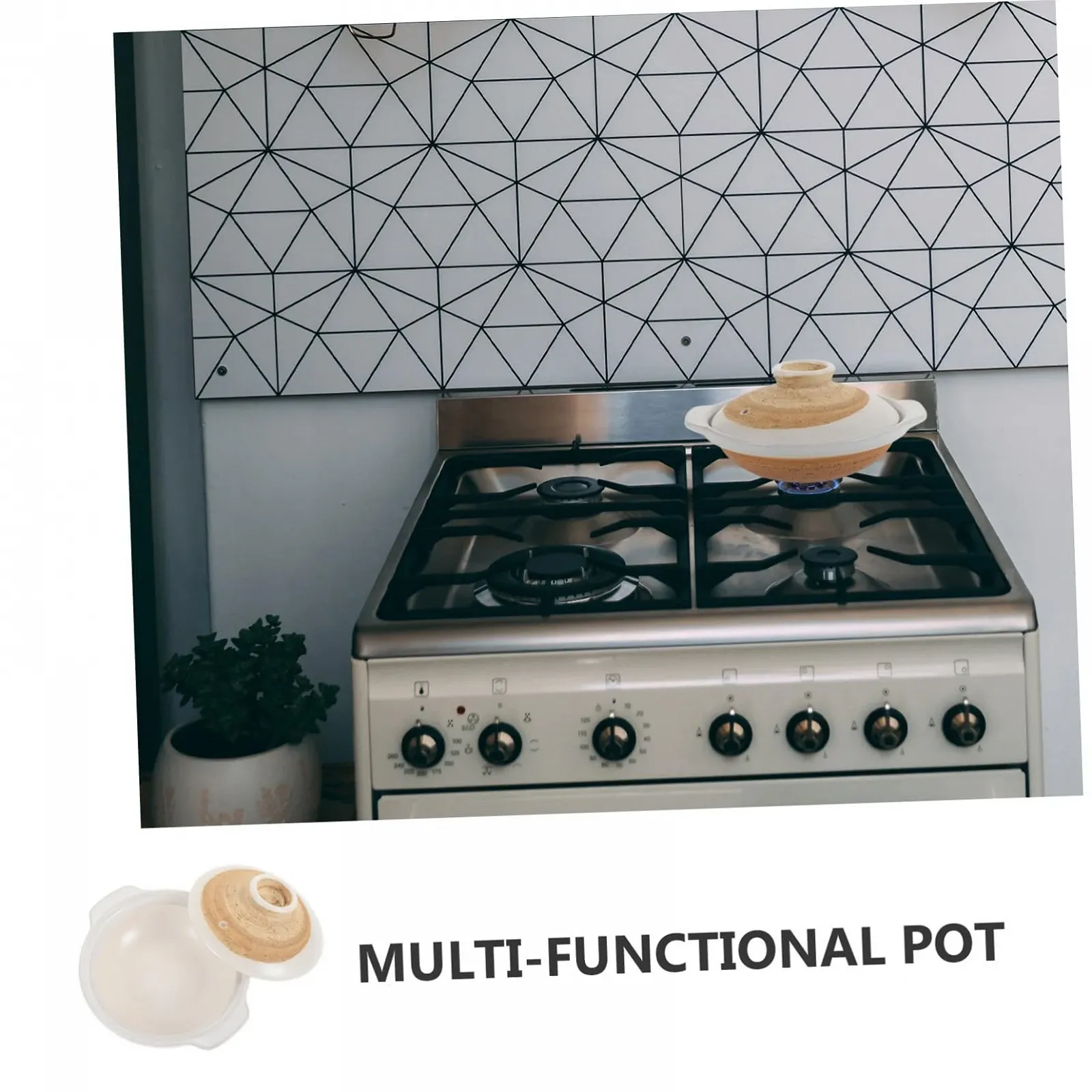 Горшок для тушения керамический 18 см термостойкий супник с двумя ручками, фото №3